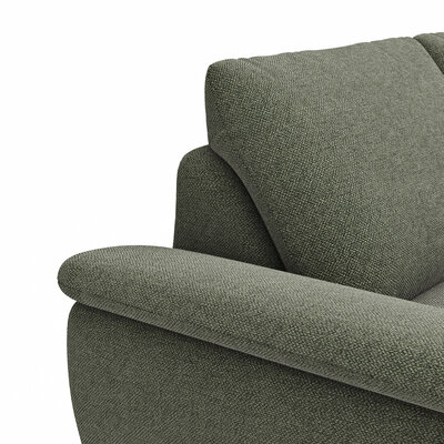 Ecksofa Gotera - 1,5-Sitzer med. + 1,5-Sitzer med. links mit Ecke und Abschlussteil rechts inkl. Rückenlehne verstellbar, Stoff, Olivgrün