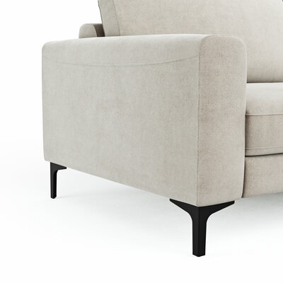 Ecksofa Oviedo - Ecke links mit 2,5-Sitzer, Stoff, Natur