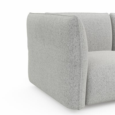 Ecksofa Motone - 2,5-Sitzer mit Ecke rechts, Stoff, Hellgrau