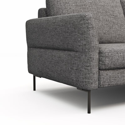 Ecksofa Enna - 3-Sitzer, Ecke rechts, Sitzvorzug (motorisch), Stoff, Graphit