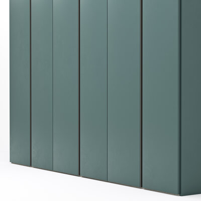 Drehtürenschrank Loretto - B ca. 280 cm, Lack matt, Salbeigrün