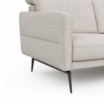 Sofa Estrela 2.0 - 2-Sitzer inkl. Kopfteil-/Armteilverstellung und Sitzvorzug (motorisch), Stoff, Creme