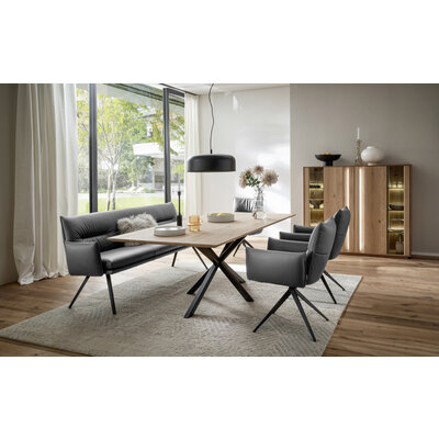 Esstisch Due Viso - LB ca. 220x100 cm, Wildeiche massiv, geölt