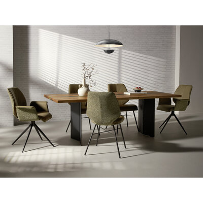Esstisch Nera - LB ca. 220x110 cm, Asteiche massiv, Epoxy