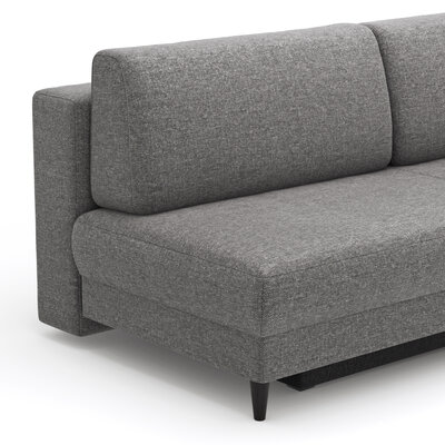 Schlafsofa Salema - 3-Sitzer mit Schlaffunktion (Liegefläche ca. 150x200 cm), Stoff, Graphit
