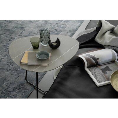 Couchtisch Fano - LBH ca. 67x60x43 cm, HPL Laminat, Granit