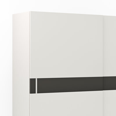 Schiebetürenschrank Loretto - B ca. 280 cm, Lack matt, Weiß