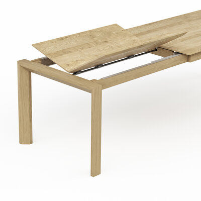 Esstisch 5000 - ausziehbar, LB ca. 160x90 cm, Eiche massiv, Bianco