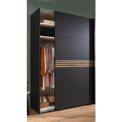 Schwebetürenschrank Viana - BHT ca. 300x230x68 cm, Anthrazit