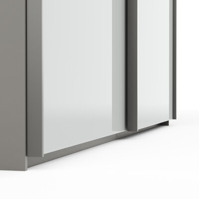 Schwebetürenschrank Marbella - B. ca. 200cm, Glas, Weiß