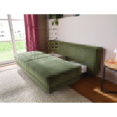 Schlafsofa Carmona - 2-Sitzer inkl. Schlaffunktion und Bettkasten, Stoff, Grün