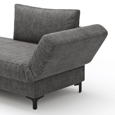 Schlafsofa Verano - Ausrichtung rechts inkl. Schlaffunktion und Bettkasten, Stoff, Dunkelgrau