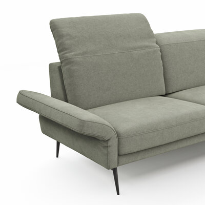 Sofa Estrela 2.0 - 2,5-Sitzer inkl. Kopfteil/Armteil verstellbar und Sitzvorzug motorisch, Stoff, Limone