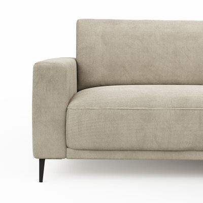 Ecksofa Solero 2.0 - 1,5-Sitzer mit Longchair groß rechts, Stoff, Sand