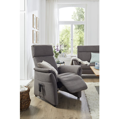 Relaxsessel Arima - Relaxfunktion (motorisch), Kopfteil verstellbar, Stoff, Dunkelbraun