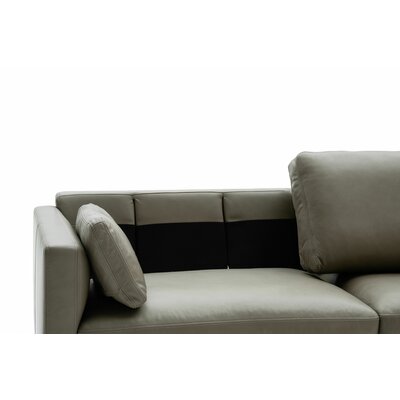 Sofa Cuneo Klassik - 2-Sitzer, Leder, Graubraun, Relaxfunktion, motorisch