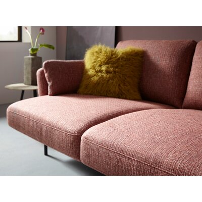 Ecksofa Enna - 3-Sitzer mit Ecke rechts inklusive Sitzvorzug (motorisch), Stoff, Koralle
