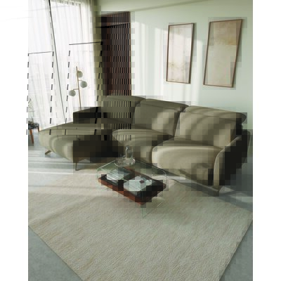 Ecksofa Arona - Longchair mit 2-Sitzer rechts inkl. Relaxfunktion und Kopfteil verstellbar motorisch, Stoff, Grau