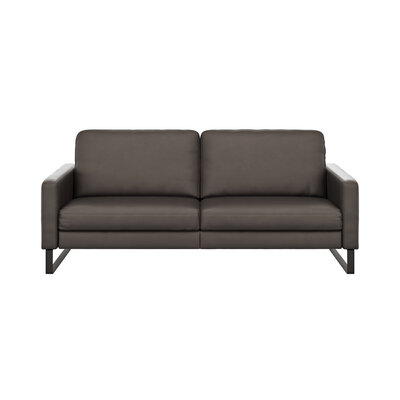 Sofa Enna - 3,5-Sitzer, Armlehne A, Leder, Schwarz, Kufe, Schwarz 111491