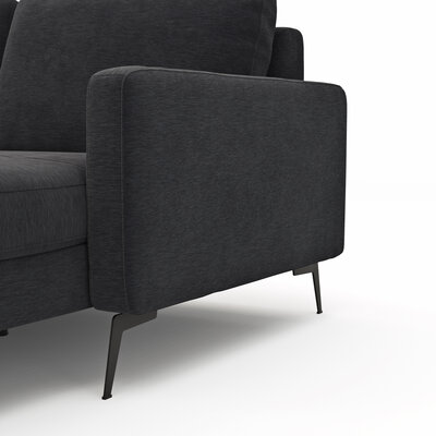 Wohnlandschaft Enna - Ecke links, 2,5-Sitzer, Longchair rechts, Stoff, Anthrazit