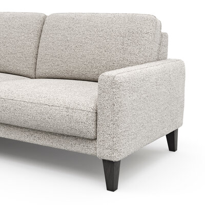 Ecksofa Matero - Longchair mit 2,5-Sitzer rechts, Stoff, Hellgrau