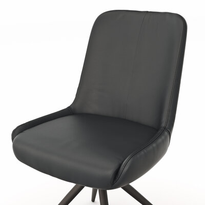 Stuhl Mis - Leder, Schwarz, Gestell, Schwarz