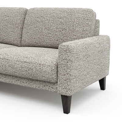 Ecksofa Matero - Longchair + 2,5-Sitzer rechts inkl. Relaxfunktion motorisch, Stoff, Graubeige
