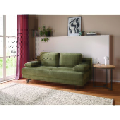 Schlafsofa Carmona - 2-Sitzer inkl. Schlaffunktion und Bettkasten, Stoff, Grün