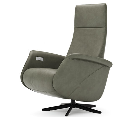 Sessel Girona - Relaxfunktion (motorisch), Leder, Moos