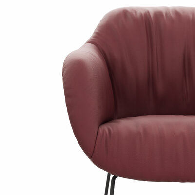 Dinnerchair Sevano - Leder, Weinrot