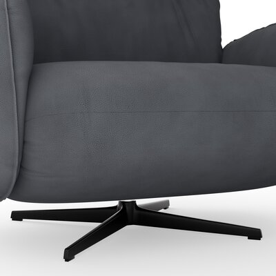 Loungesessel Lovere - Leder, Anthrazit, Armlehne links und rechts