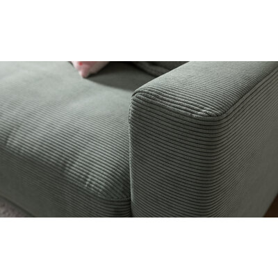 Ecksofa Solero 2.0 - Longchair groß mit 1,5-Sitzer rechts, Stoff, Olivgrün