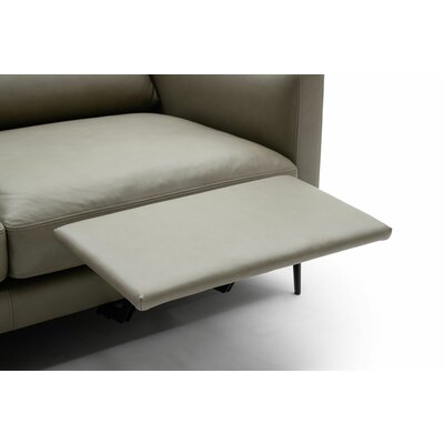 Sofa Cuneo Klassik - 2-Sitzer, Leder, Graubraun, Relaxfunktion, motorisch