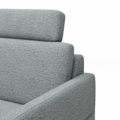 Ecksofa Arima N - Longchair links, 2,5-Sitzer, Relaxfunktion, Sitzvorzug (motorisch), Stoff, Hellgrau