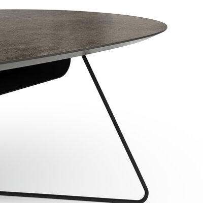 Couchtisch Fano - LBH ca. 121x75x38 cm, HPL Laminat, Graubraun