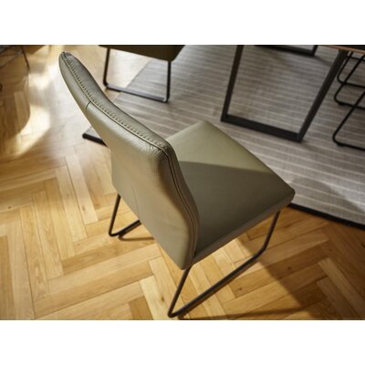 Polsterstuhl Carmelo - Leder, Olive