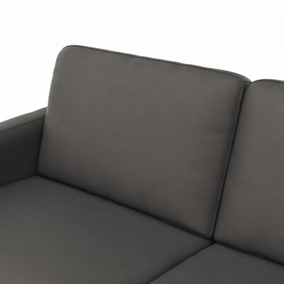 Sofa Enna - 3-Sitzer, Leder, Anthrazit