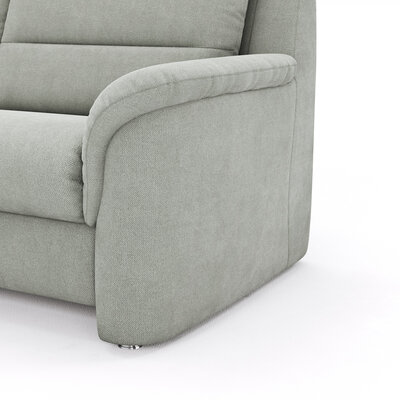 Ecksofa Cornella Plus - Ecke und Abschlussteil mit 2-Sitzer rechts, Stoff, Granit