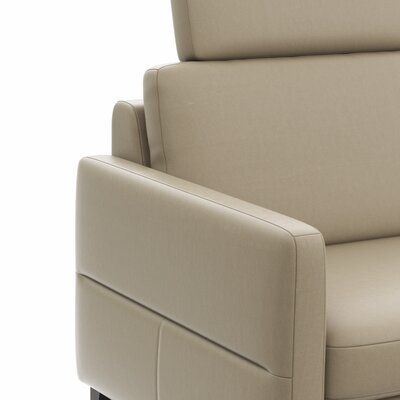 Ecksofa Arima N - 2,5-Sitzer mit Longchair rechts inkl. Relaxfunktion und Kopfstütze motorisch, Leder, Champagner