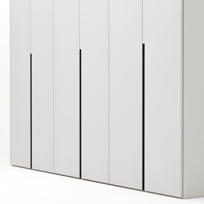 Drehtürenschrank Loretto - B ca. 280 cm, Lack matt, Weiß