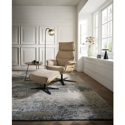 Hocker Perano - Wildeiche hell, Leder, Beige