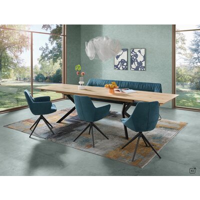 Stuhl Pegara Plus - Drehbar, Stoff, Petrol