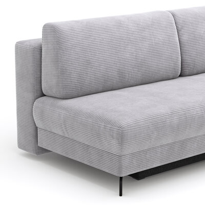 Schlafsofa Salema - 3-Sitzer mit Schlaffunktion (Liegefläche ca. 150x200cm), Stoff, Hellgrau