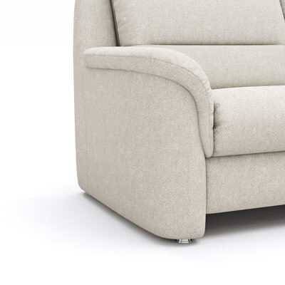 Ecksofa Cornella Classic - 2-Sitzer mit Ecke rechts, Stoff, Creme