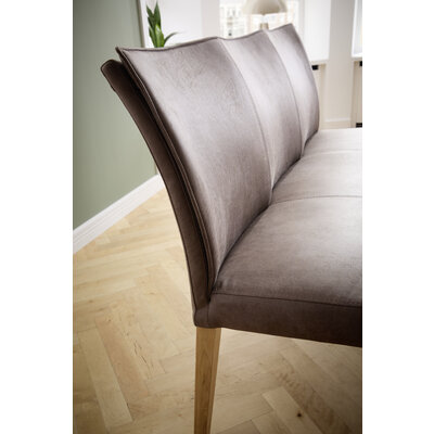 Polsterbank Florea - Breite ca. 155 cm, Stoff, Dunkelbraun