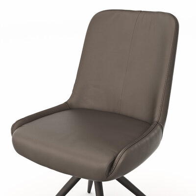 Stuhl Mis - Leder, Dunkelbraun, Gestell, Schwarz