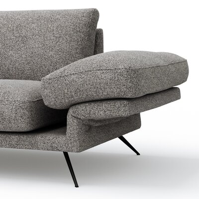 Ecksofa Valdemoro - Longchair mit 2,5-Sitzer rechts inkl. Rückenlehne verstellbar, Stoff, Grau