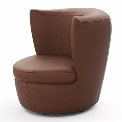 Sessel Cativa - drehbar, Leder, Cognac