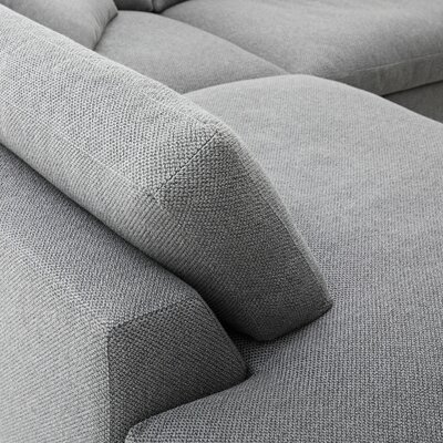 Ecksofa Aprino 3 - Ecke links mit 2,5-Sitzer, Stoff, Grau