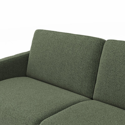 Sofa Nuoro - 2,5-Sitzer inkl. Schlaffunktion, Armlehne mit Kufe, Stoff, Olivgrün